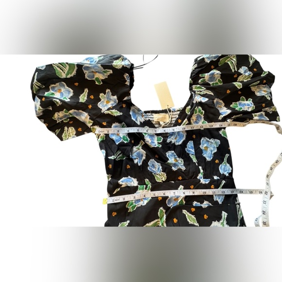 Melloday Puff Sleeve Poplin Faux Wrap Midi size S - Picture 9 of 9